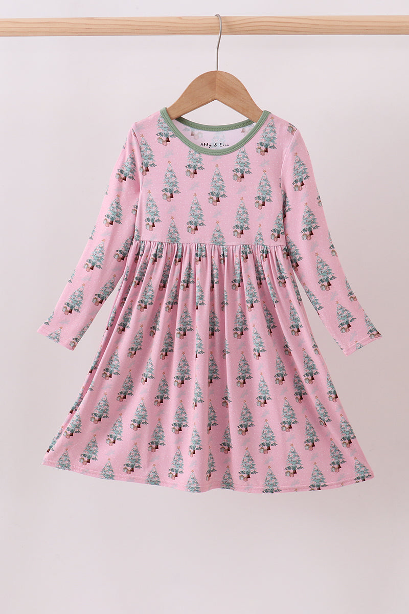 Pink christmas tree bamboo dress