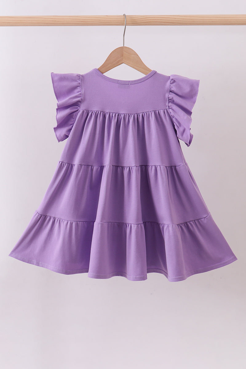 Lavender cross sequin tiered dress