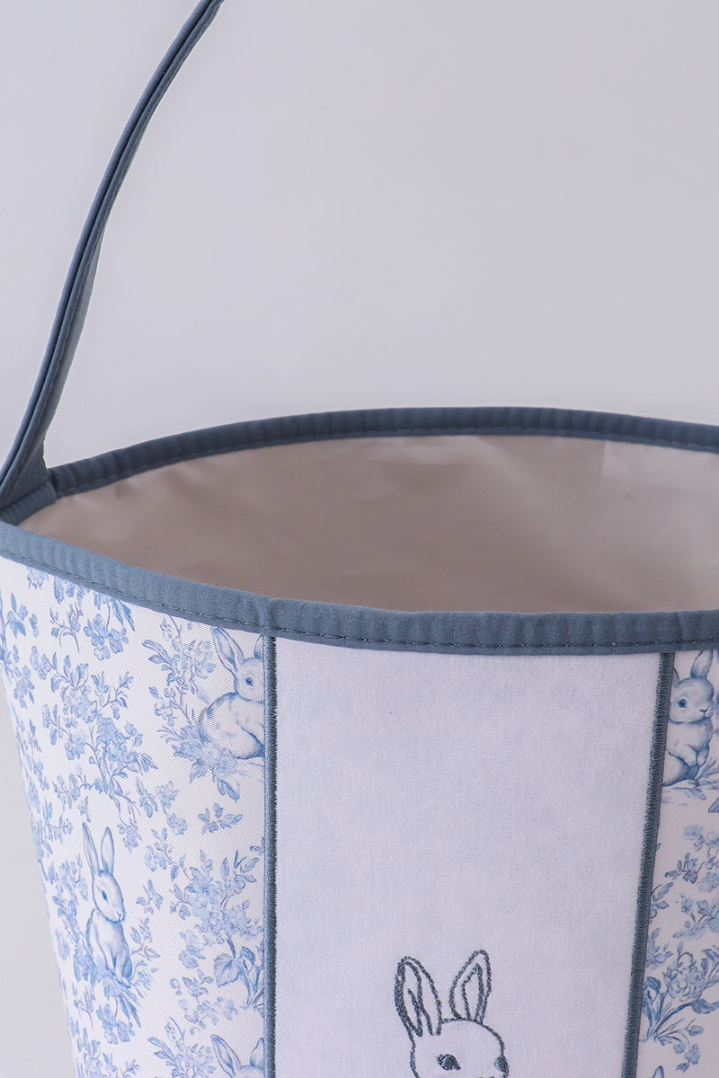 Blue bunny floral basket