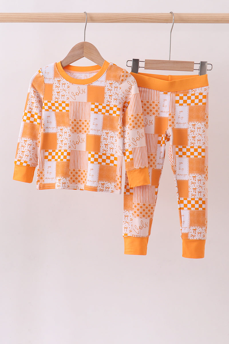 Tennessee floral checkered long sleeve bamboo pajama set