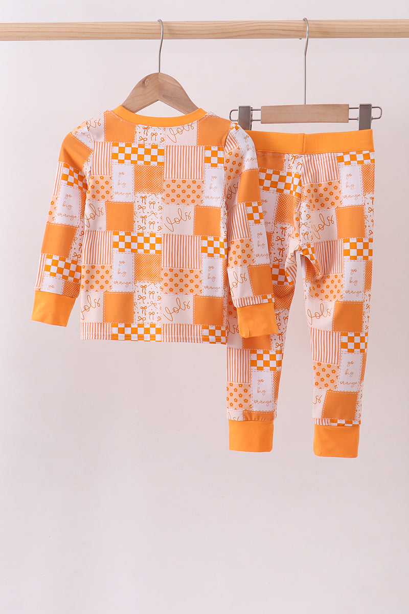 Tennessee floral checkered long sleeve bamboo pajama set