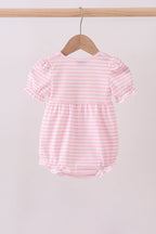 Pink stripe cross applique bubble