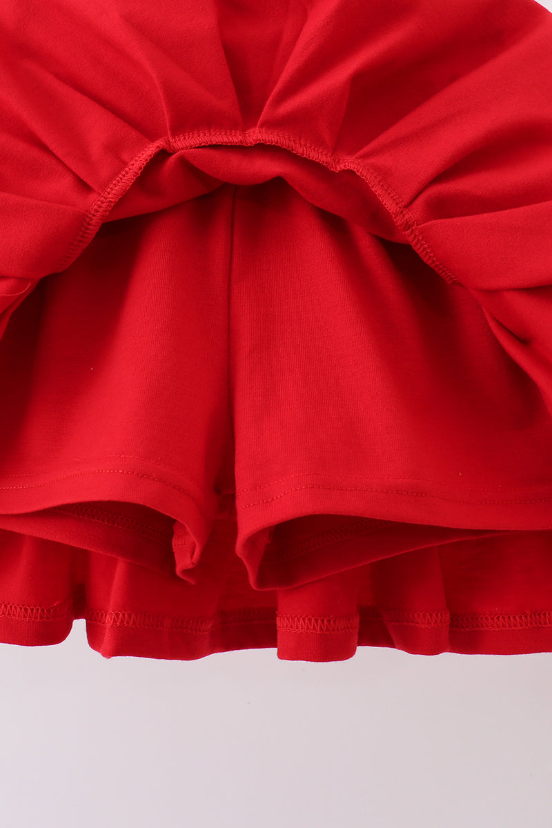 White bow sequin skort set