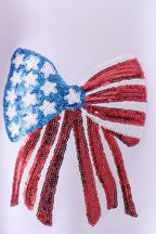 White bow sequin skort set