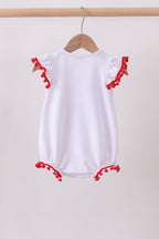 White bow sequin skort set