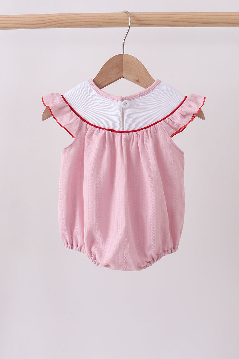 Pink fireworks flag smocked jacquard bubble