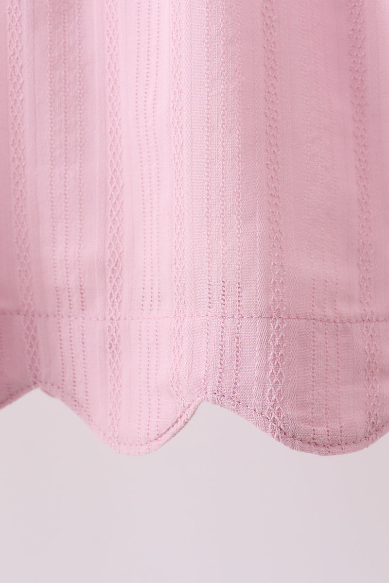 Pink fireworks flag smocked jacquard scalloped ruffle bloomer set