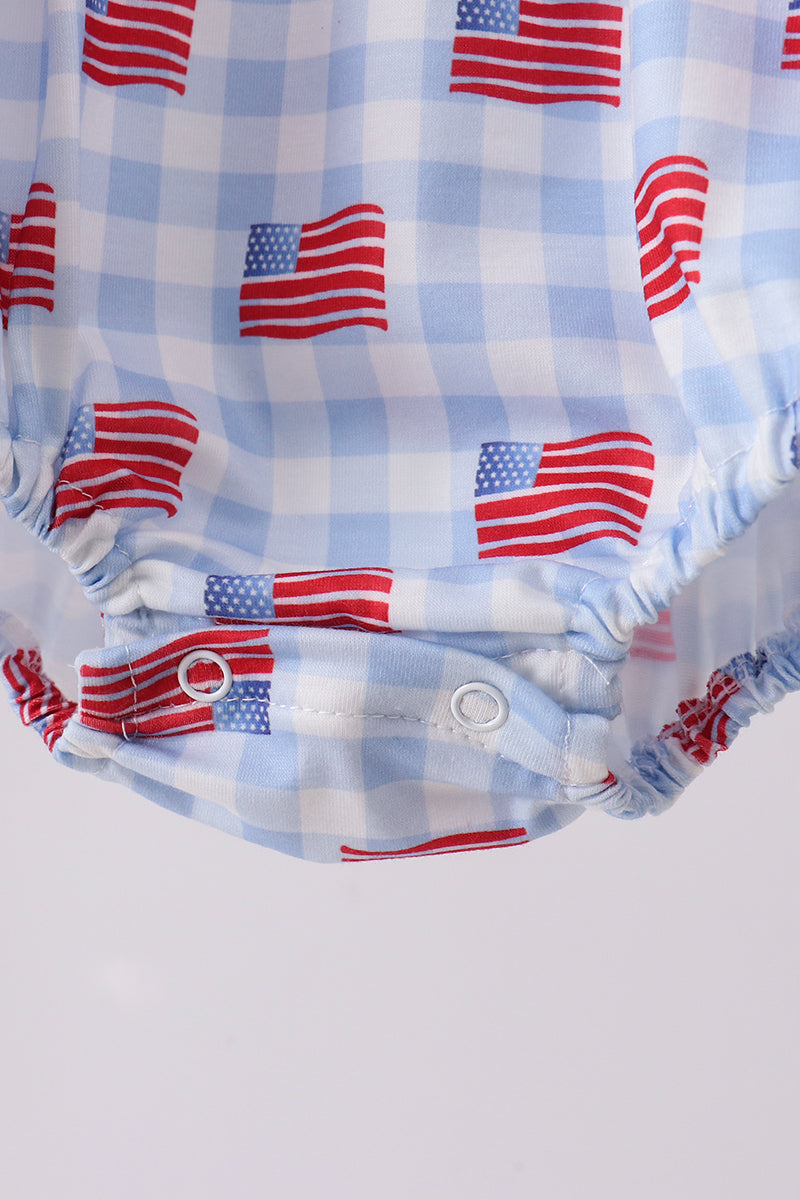 Blue flag embroidery bubble