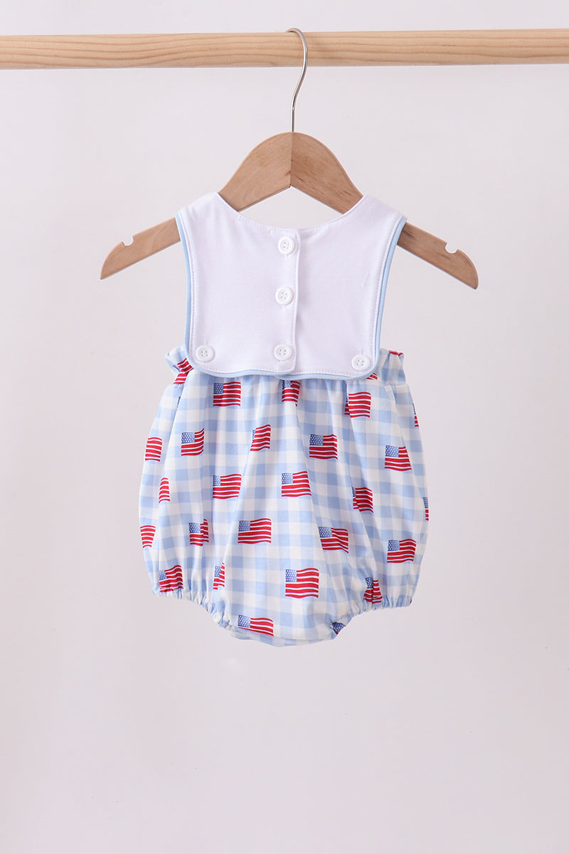 Blue flag embroidery bubble