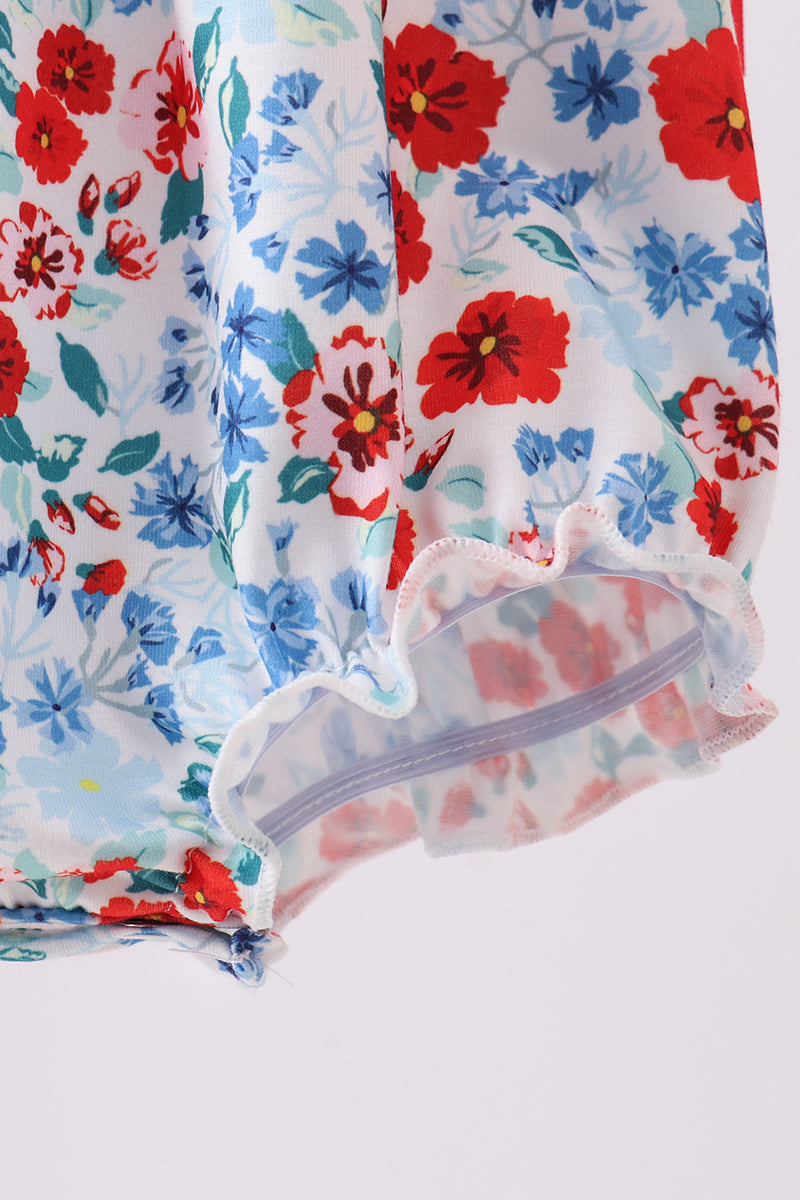 Red floral MAMA's Girl embroidery bubble