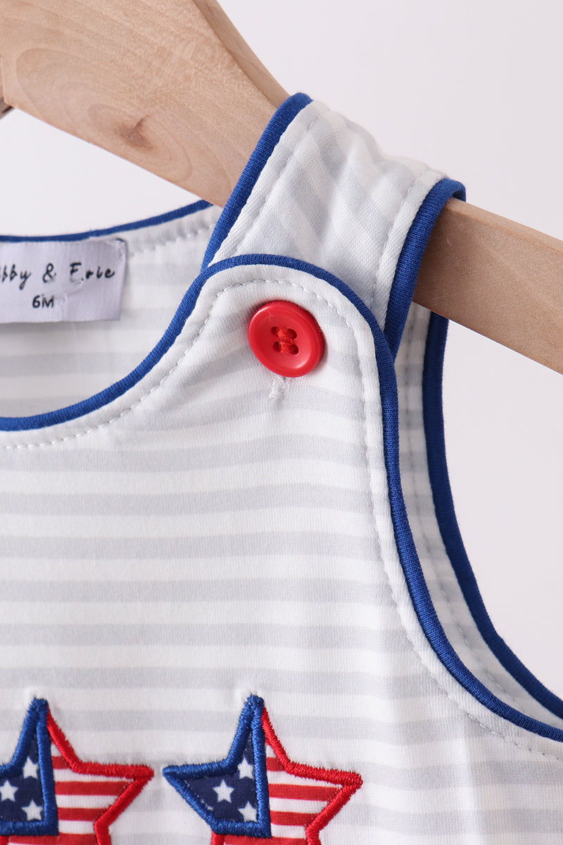 Navy bow applique stripe jonjon