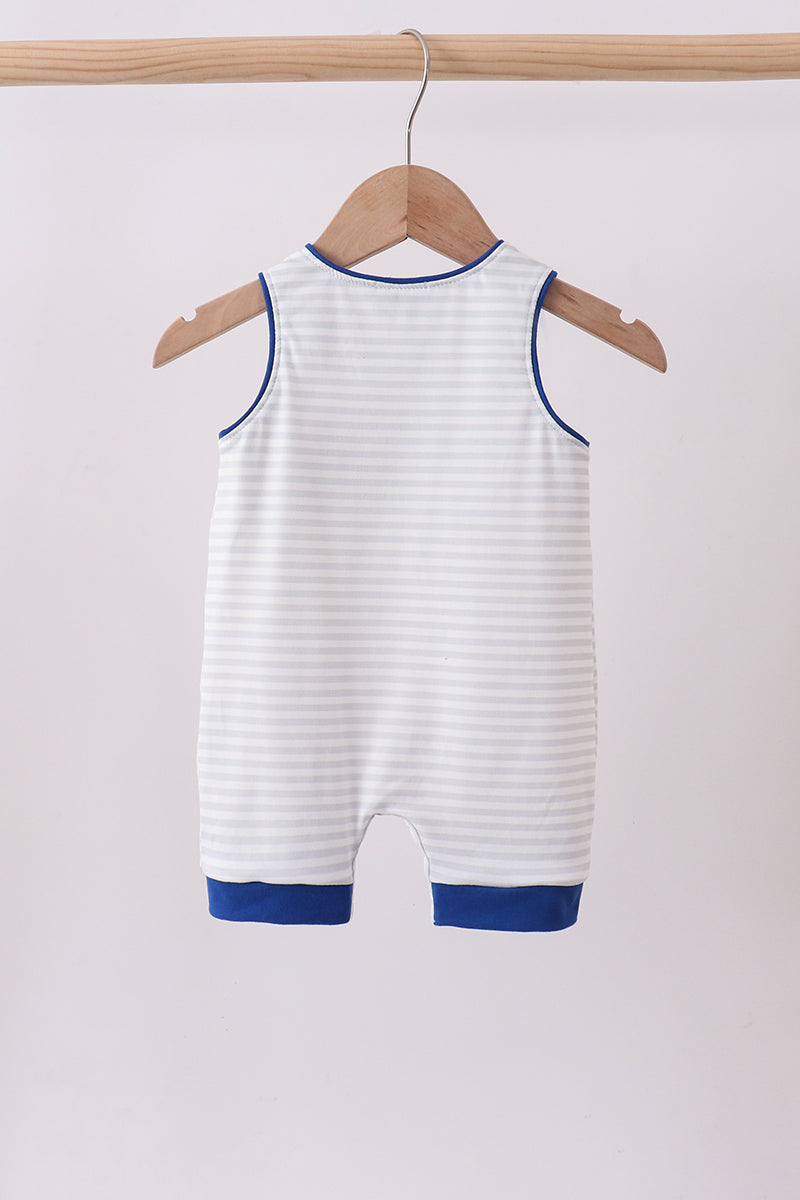 Navy bow applique stripe jonjon