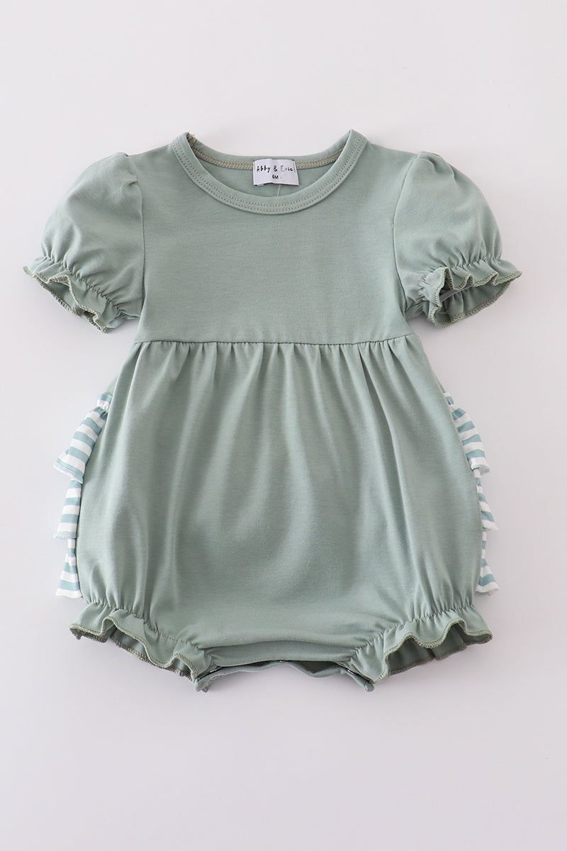 Sage stripe ruffle bubble