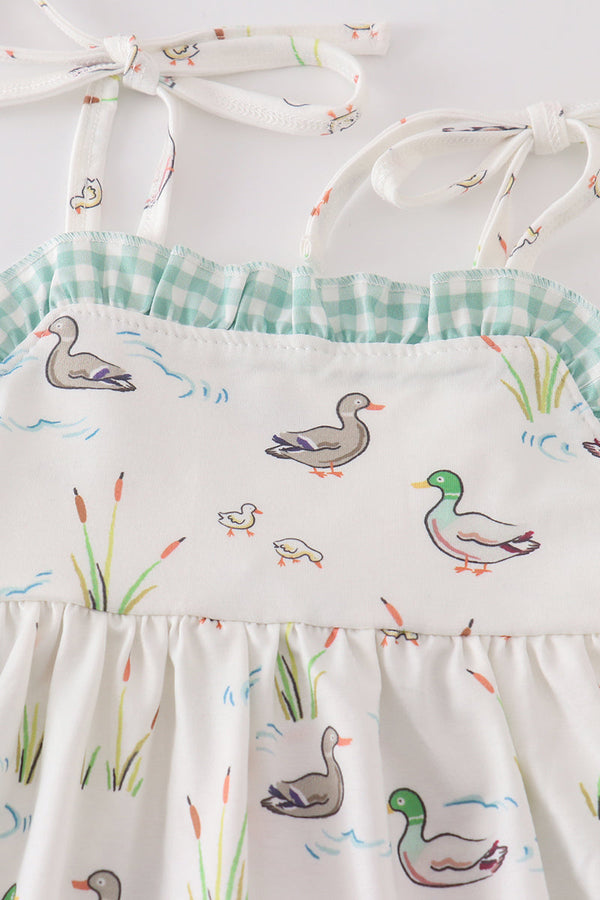Sage duck strap dress
