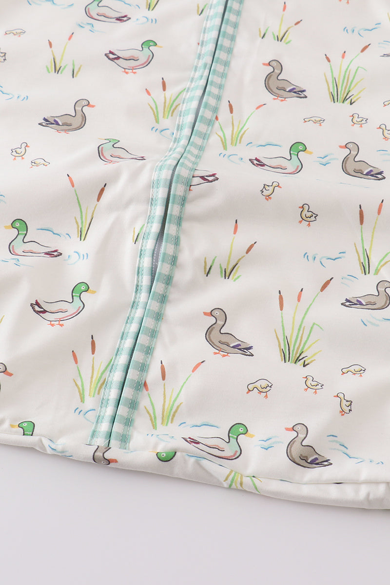 Sage duck baby gown