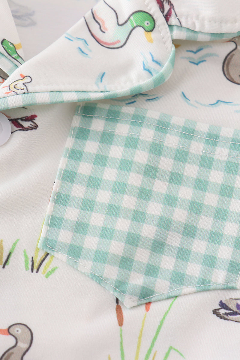 Sage duck boy pajamas set