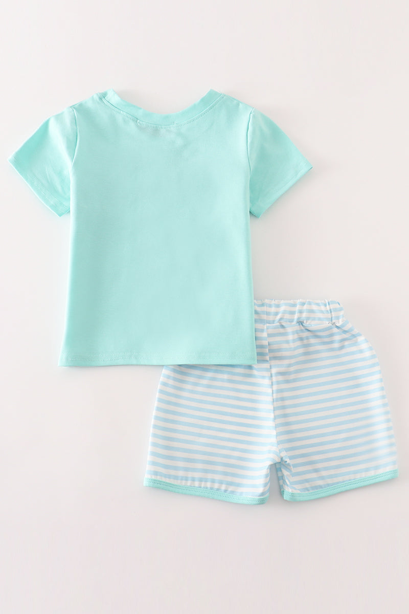 Sky cow embroidery boy set