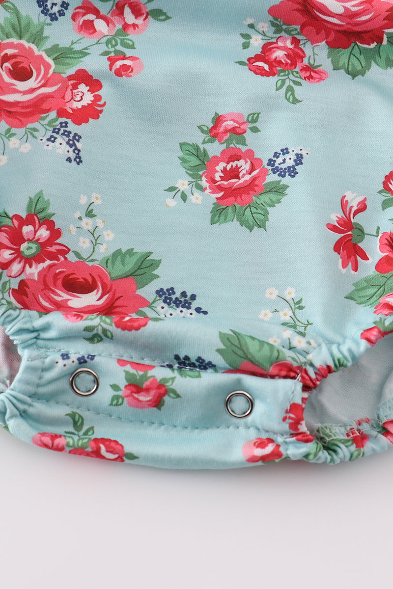 Rosebud bliss print smocked girl bubble