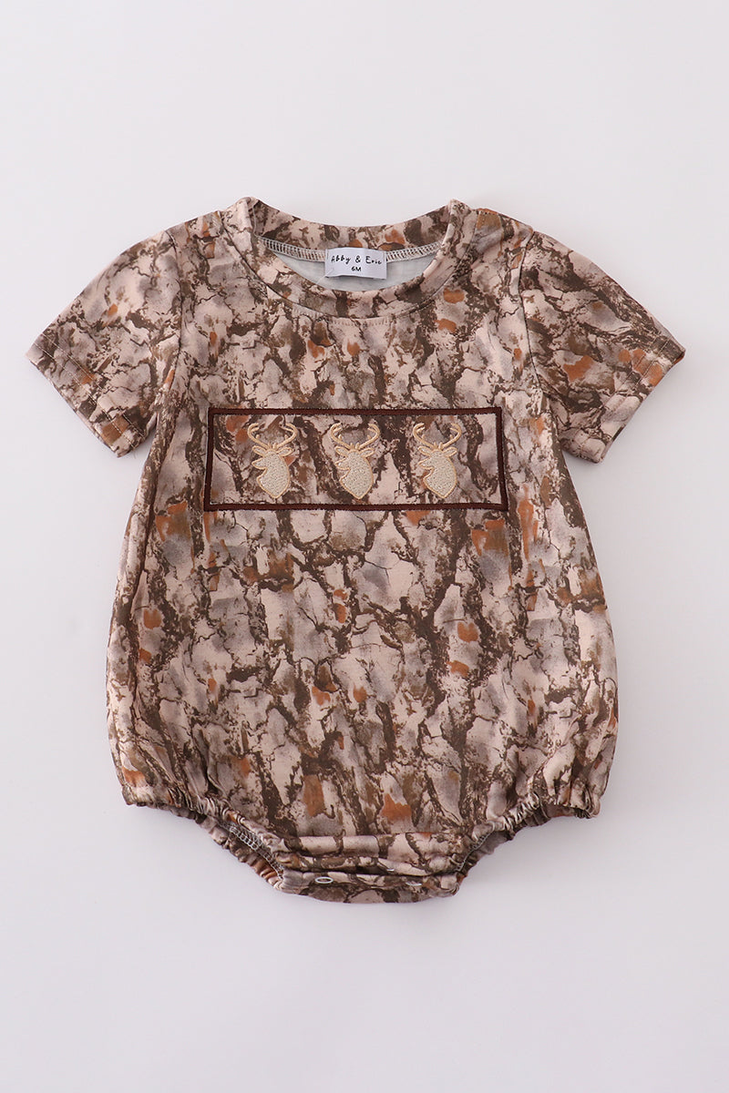 Brown three deers embroidery bubble