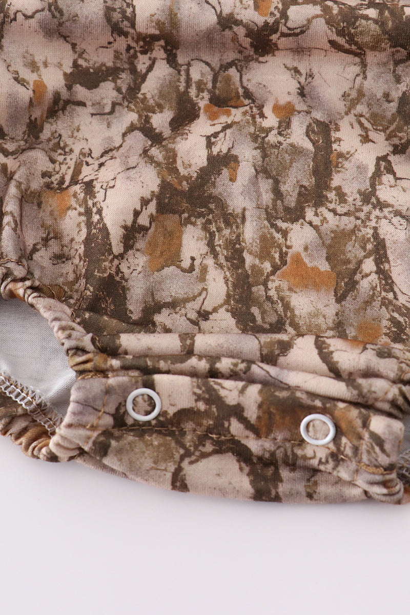 Brown three deers embroidery bubble