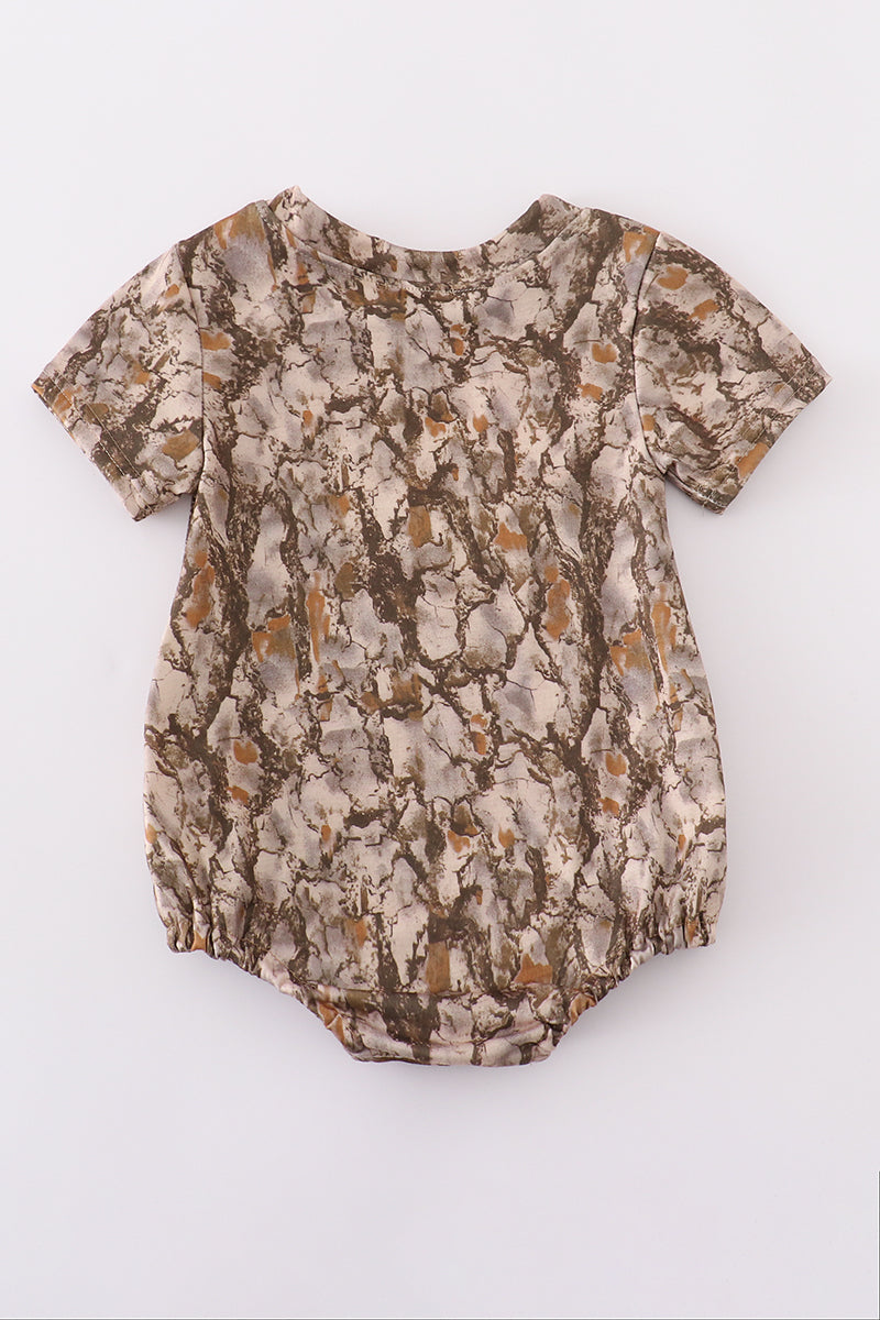 Brown three deers embroidery bubble