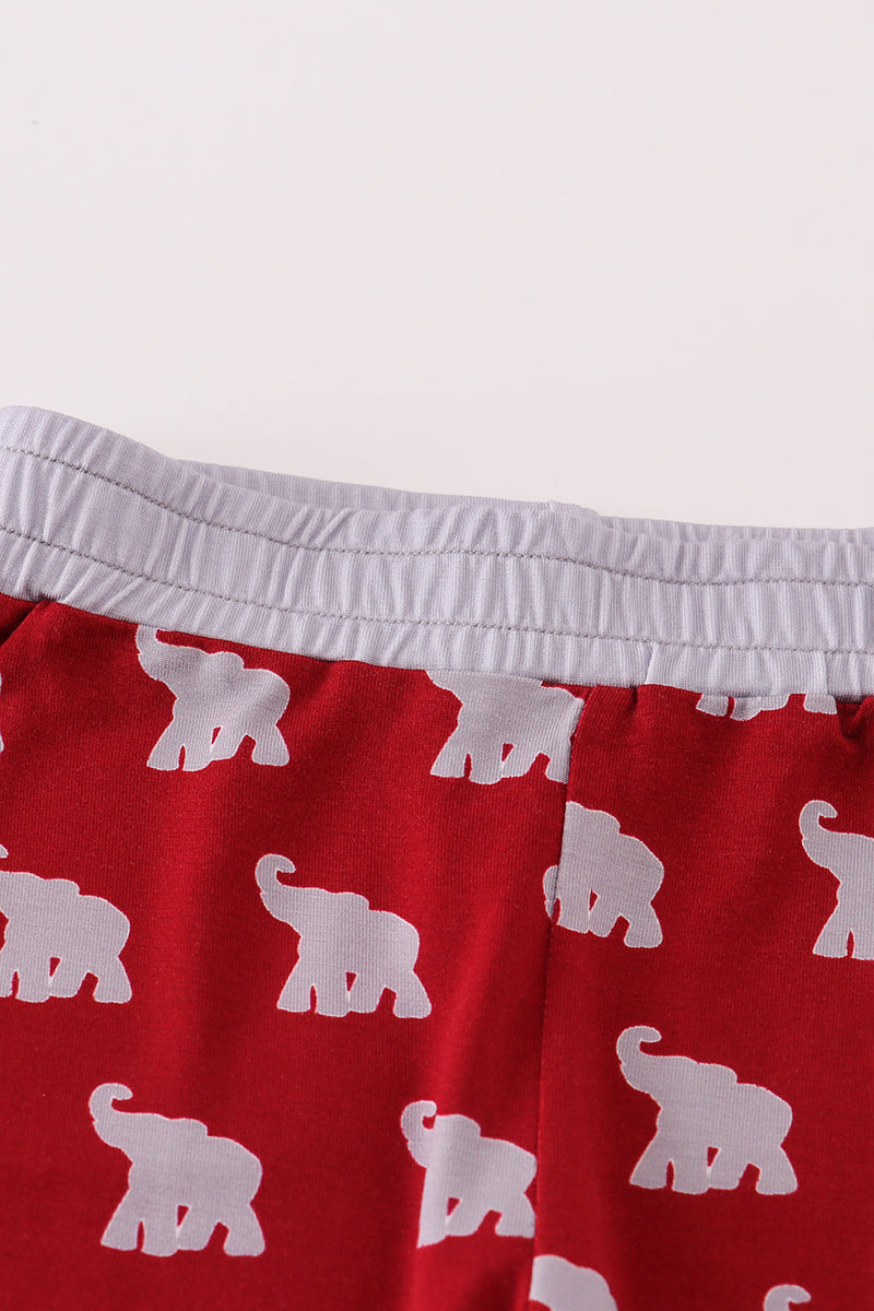 Alabama roll tide elephant print bamboo pajamas set