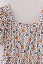 Witch pumpkin print mom dress