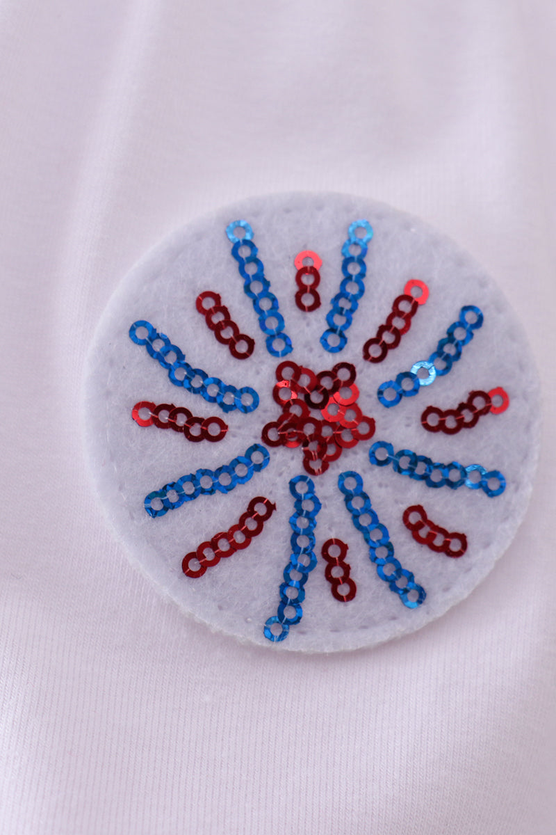 White fireworks sequin tiered ruffle dress