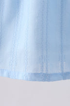 Blue floral smocked jacquard ruffle dress